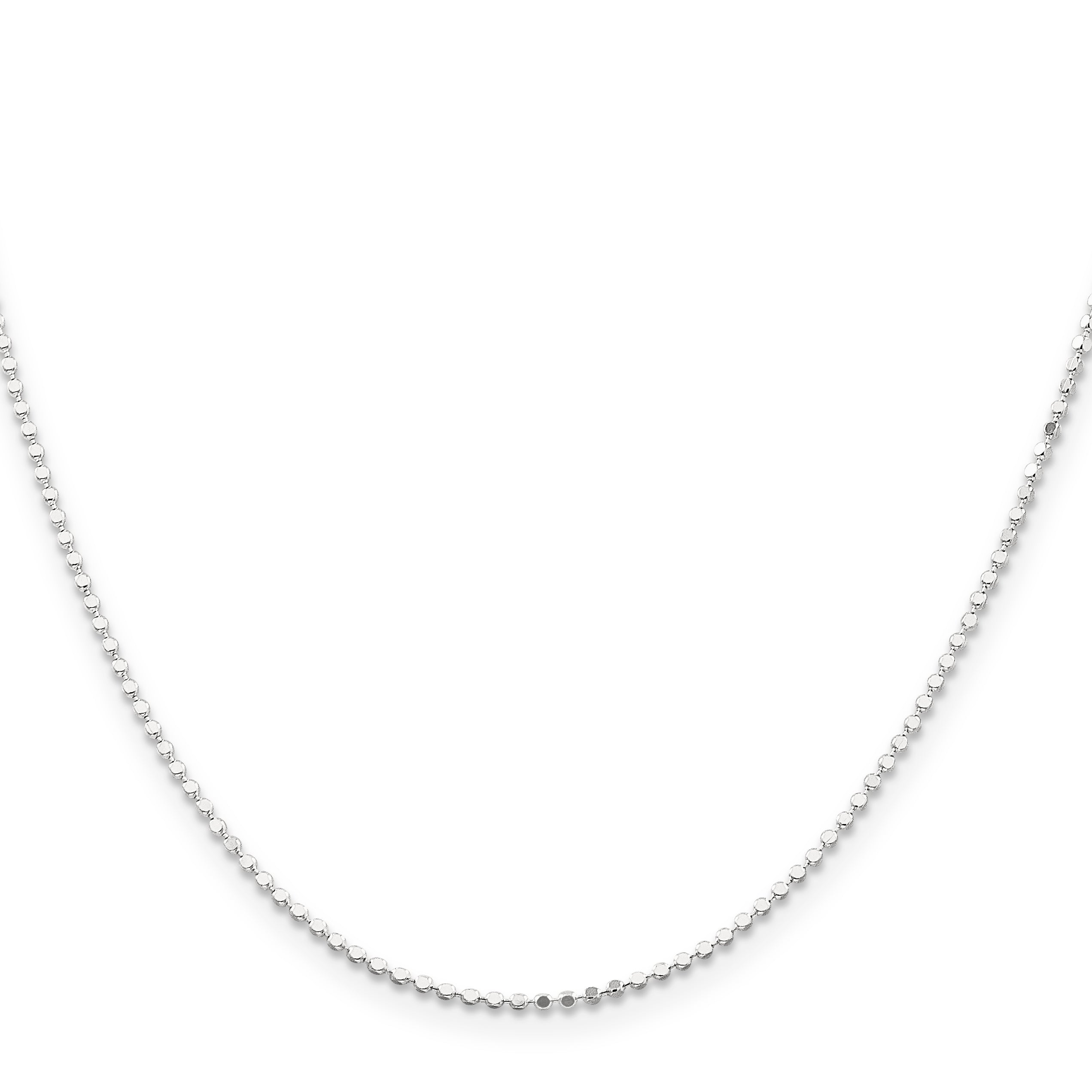 Sterling Silver 1.15mm Square Fancy Beaded Chain Anklet