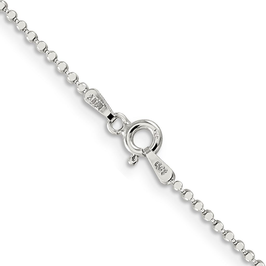 Sterling Silver Beaded Chain Necklace 1.15mm