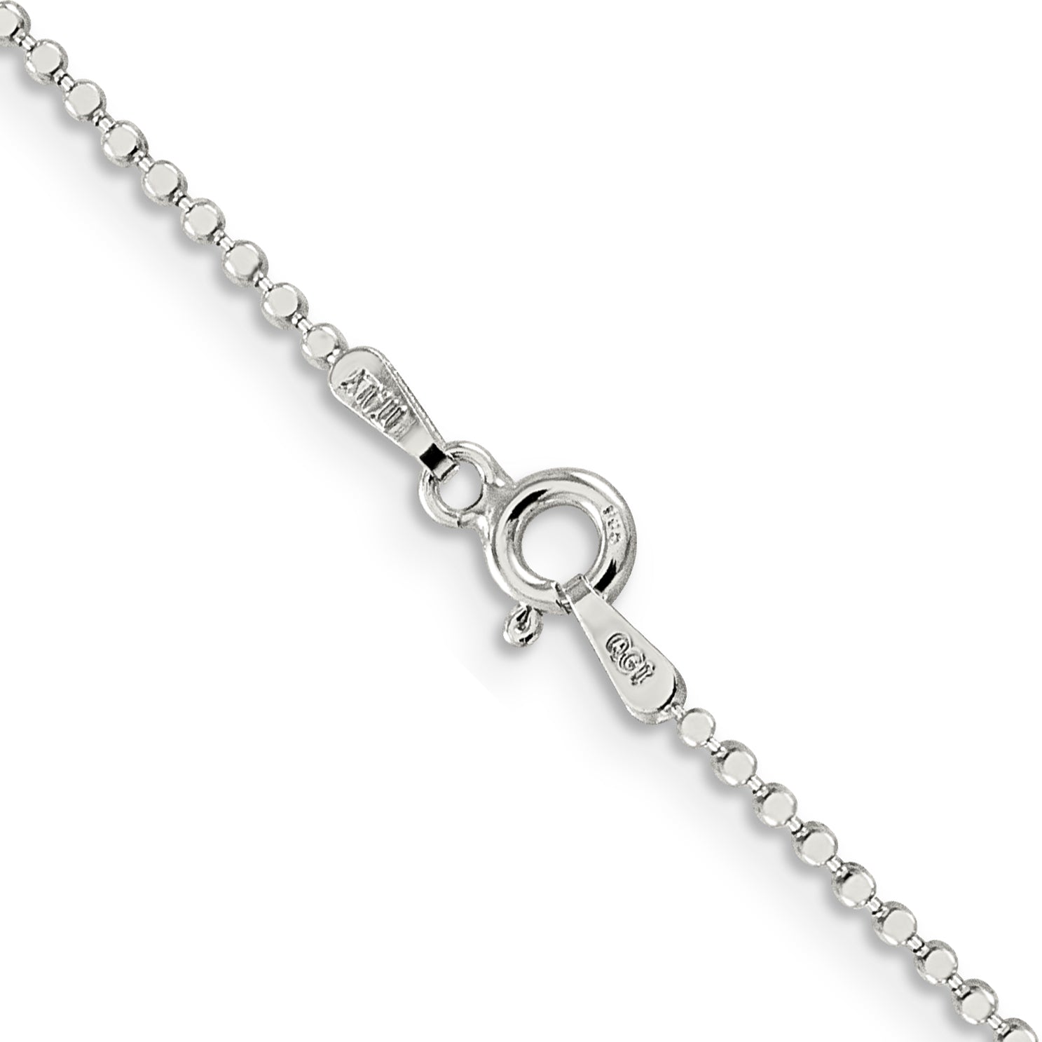 Sterling Silver Beaded Chain Necklace 1.15mm