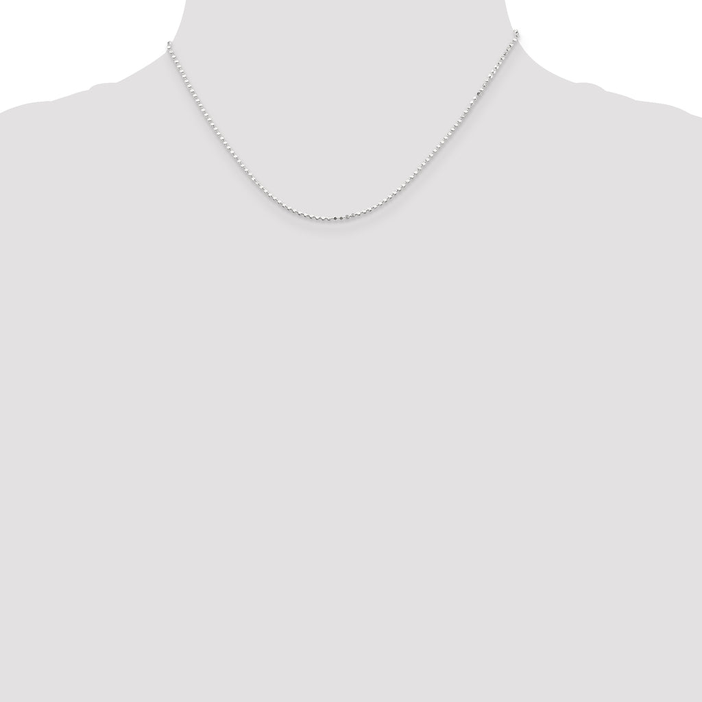 Sterling Silver Beaded Chain Necklace 1.15mm