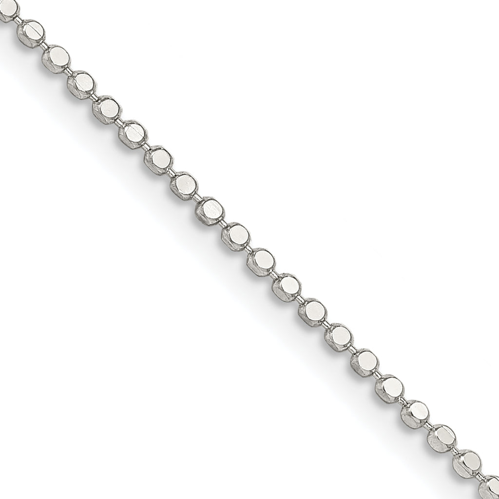 Sterling Silver Beaded Chain Necklace 1.15mm