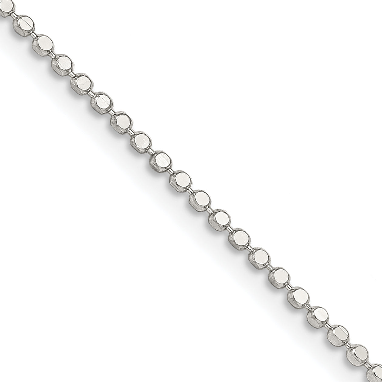 Sterling Silver Beaded Chain Necklace 1.15mm