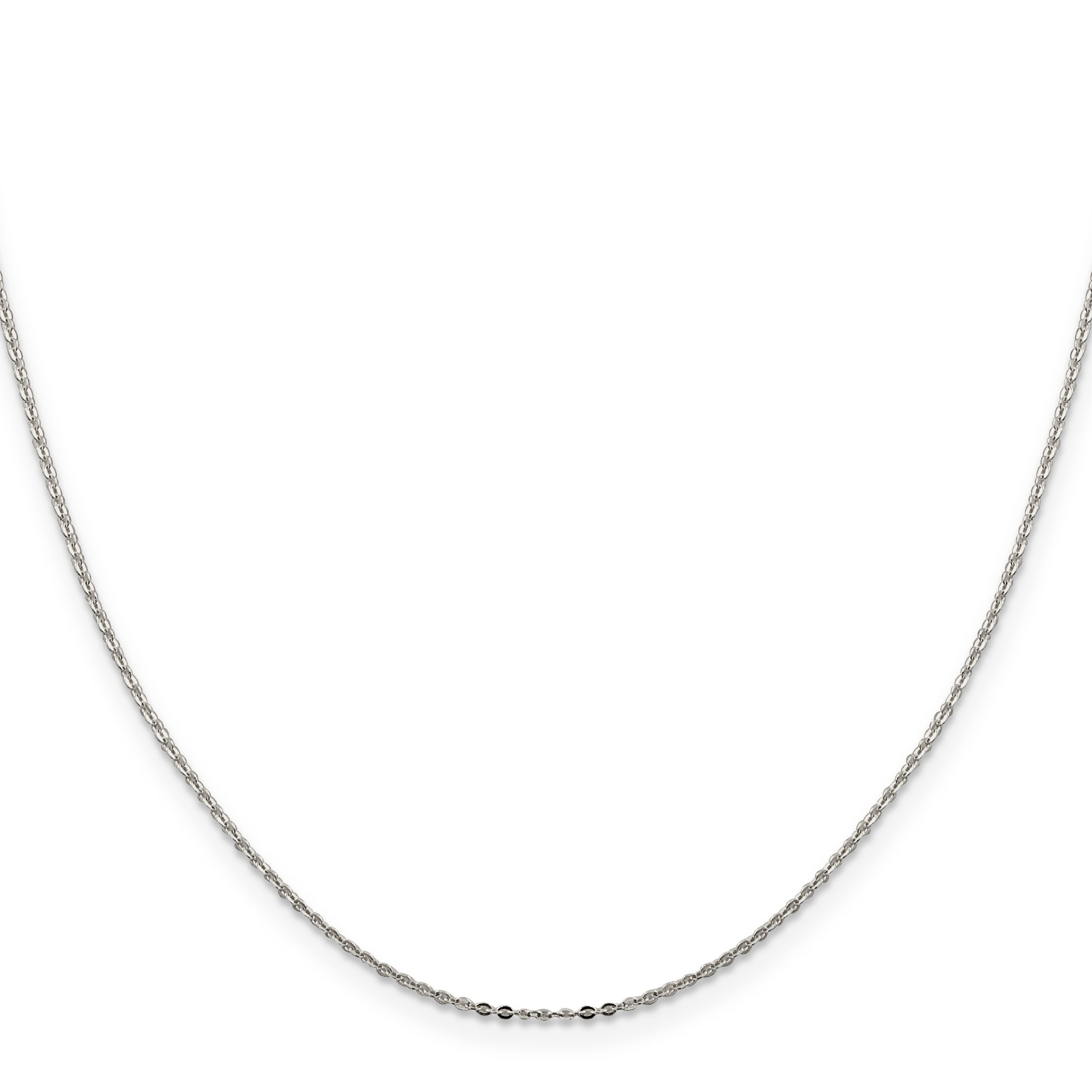 Sterling Silver .9mm Flat Link Cable Chain With 2in Extension