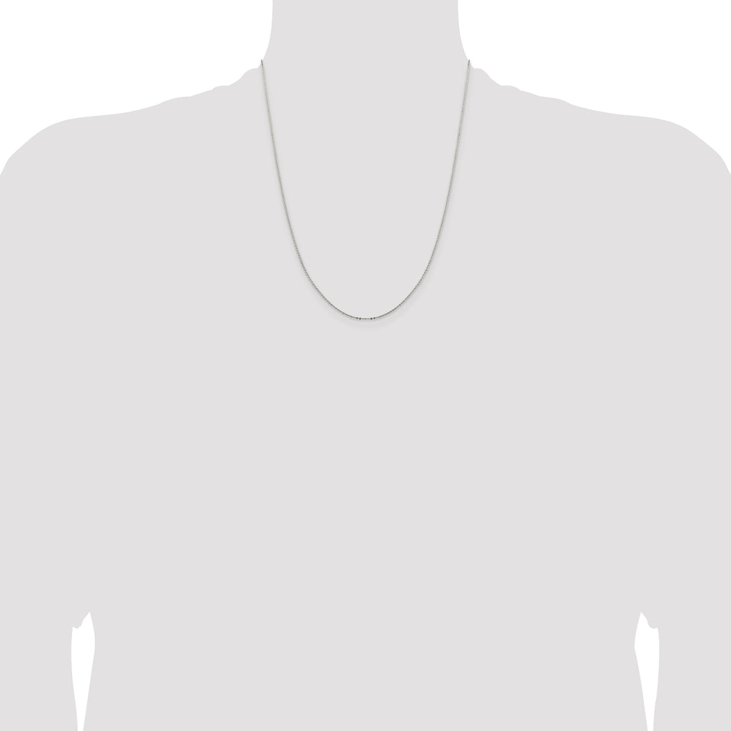 Sterling Silver .9mm Flat Link Cable Chain With 2in Extension