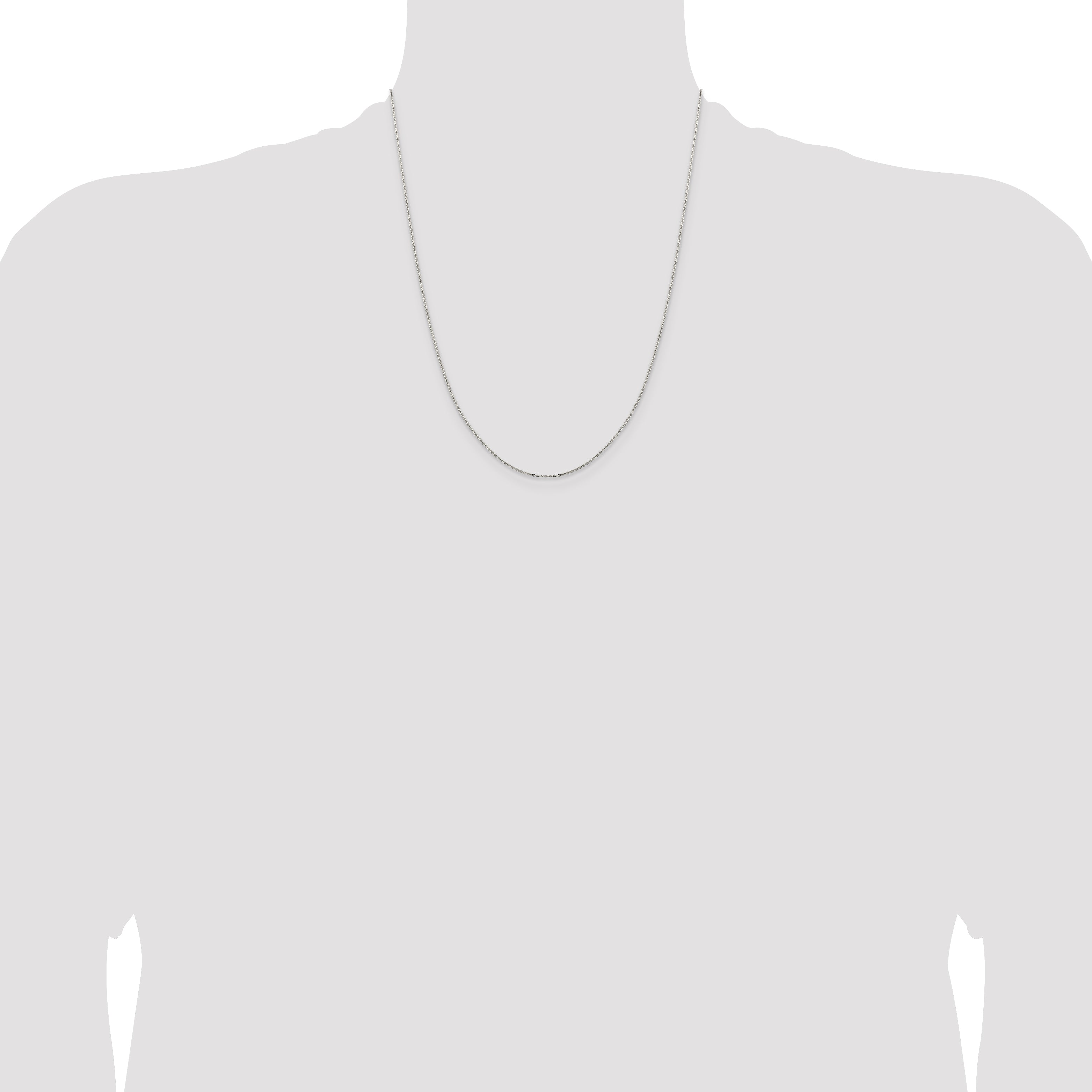 Sterling Silver .9mm Flat Link Cable Chain With 2in Extension