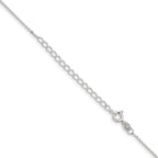 Sterling Silver .9mm Flat Link Cable Chain With 2in Extension