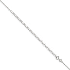 Sterling Silver .9mm Flat Link Cable Chain With 2in Extension