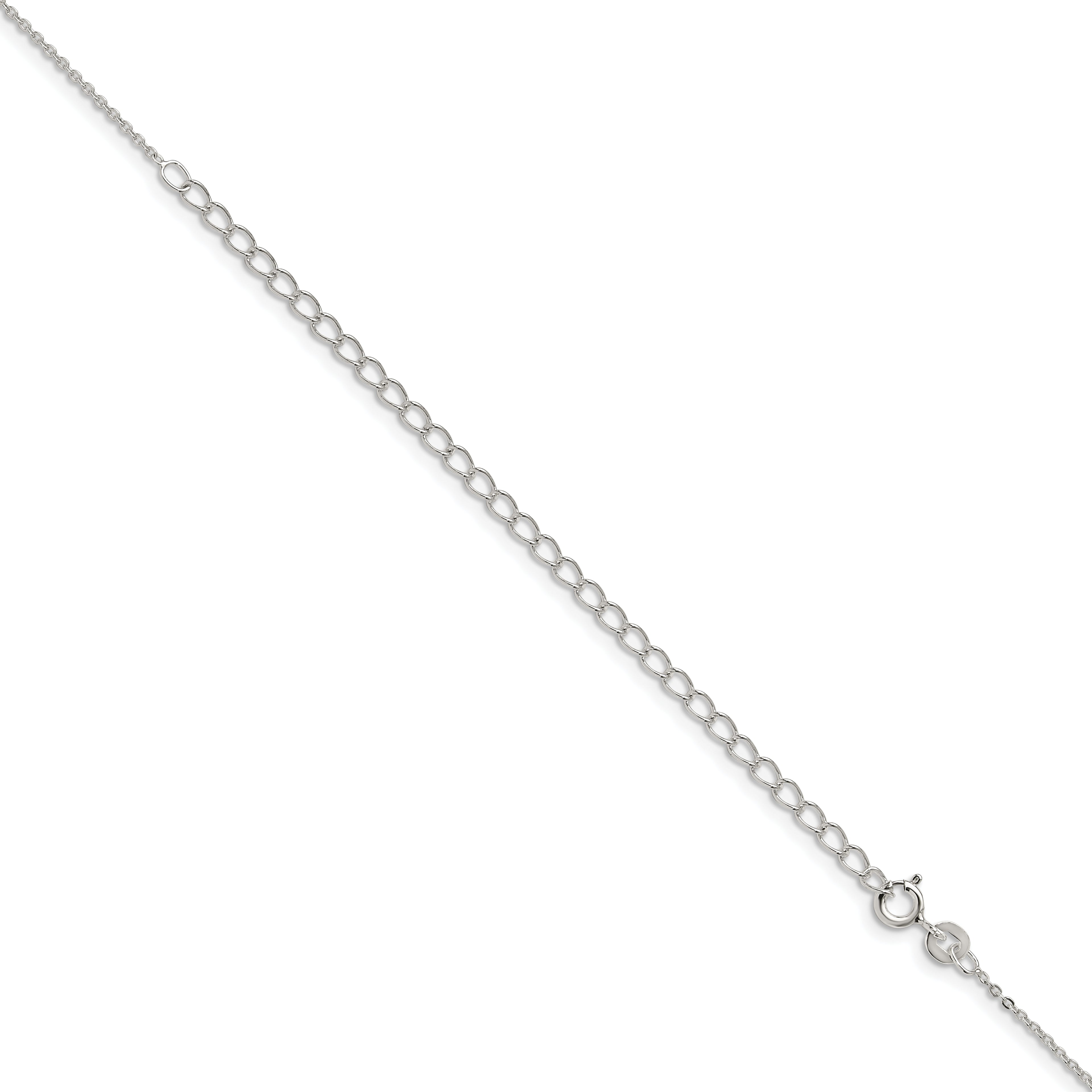 Sterling Silver .9mm Flat Link Cable Chain With 2in Extension