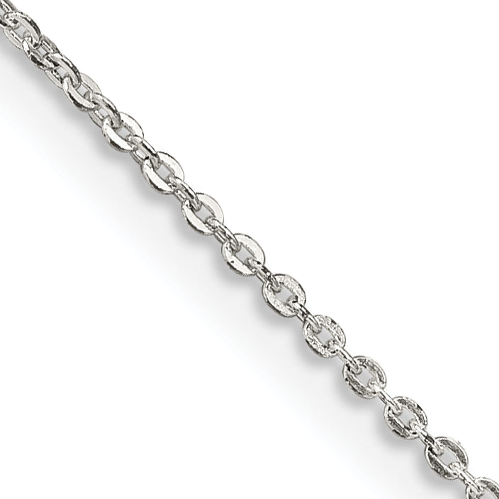 Sterling Silver .9mm Flat Link Cable Chain With 2in Extension