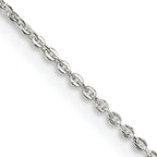 Sterling Silver .9mm Flat Link Cable Chain With 2in Extension