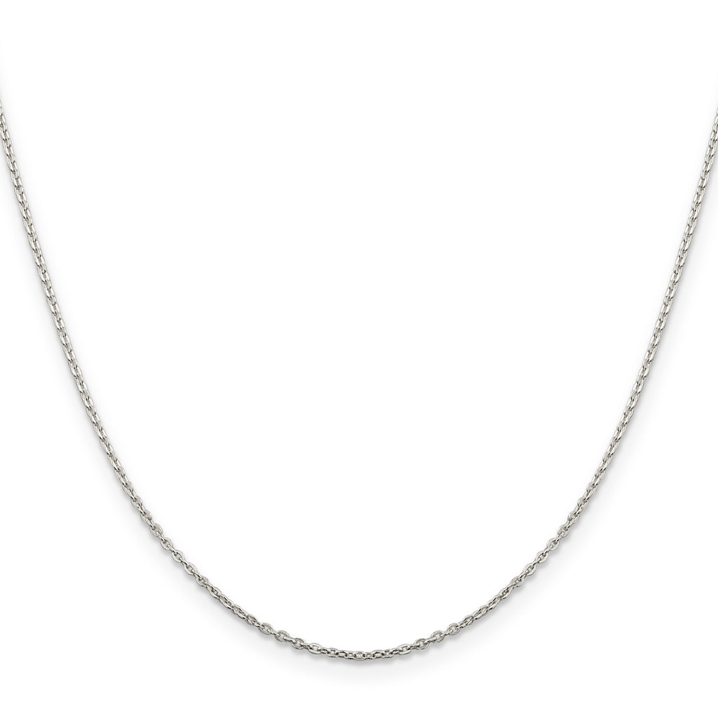 Sterling Silver 1mm Flat Link Cable Chain With 2in Extension