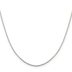 Sterling Silver 1mm Flat Link Cable Chain With 2in Extension