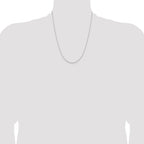 Sterling Silver 1mm Flat Link Cable Chain With 2in Extension