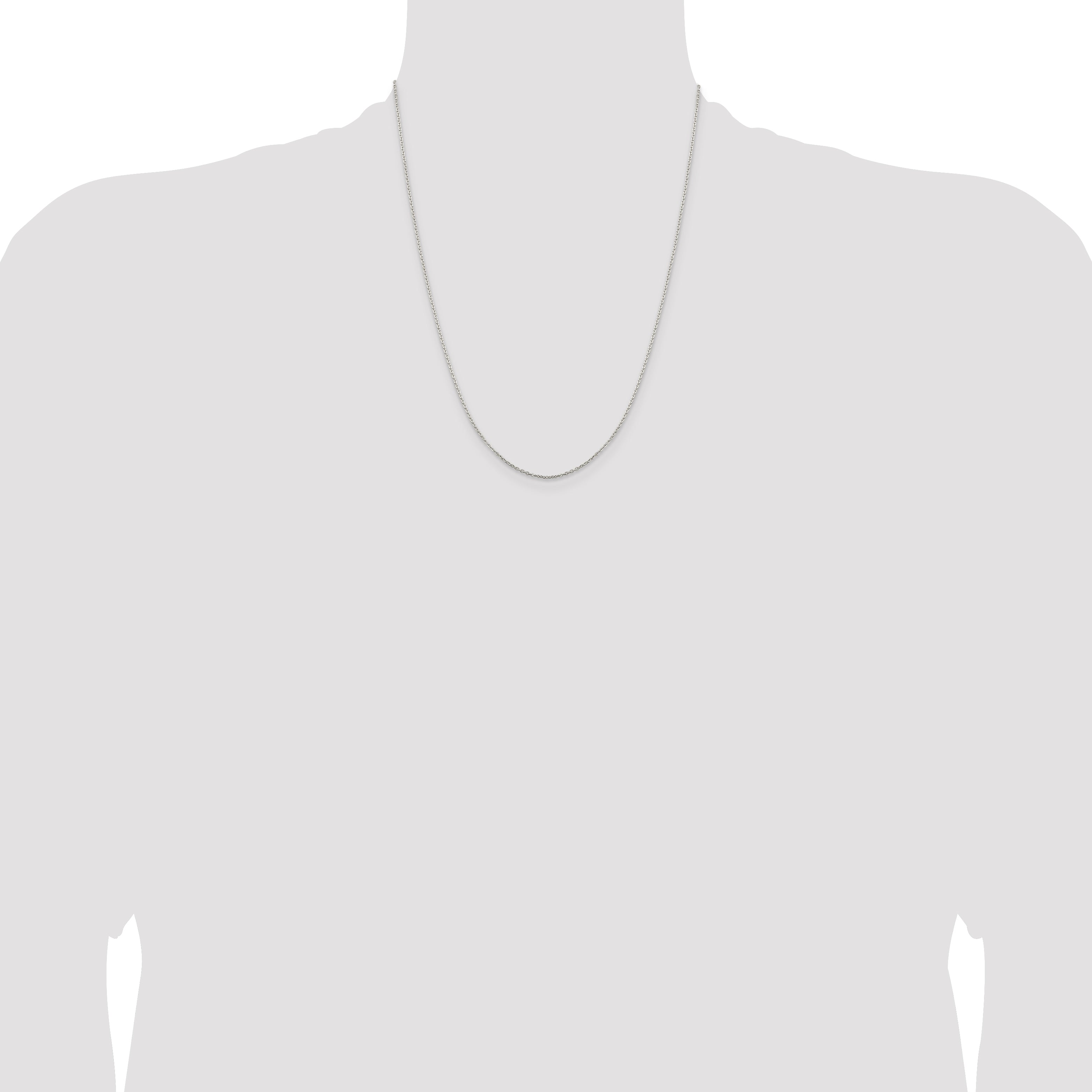 Sterling Silver 1mm Flat Link Cable Chain With 2in Extension