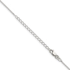 Sterling Silver 1mm Flat Link Cable Chain With 2in Extension