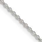 Sterling Silver 1mm Flat Link Cable Chain With 2in Extension