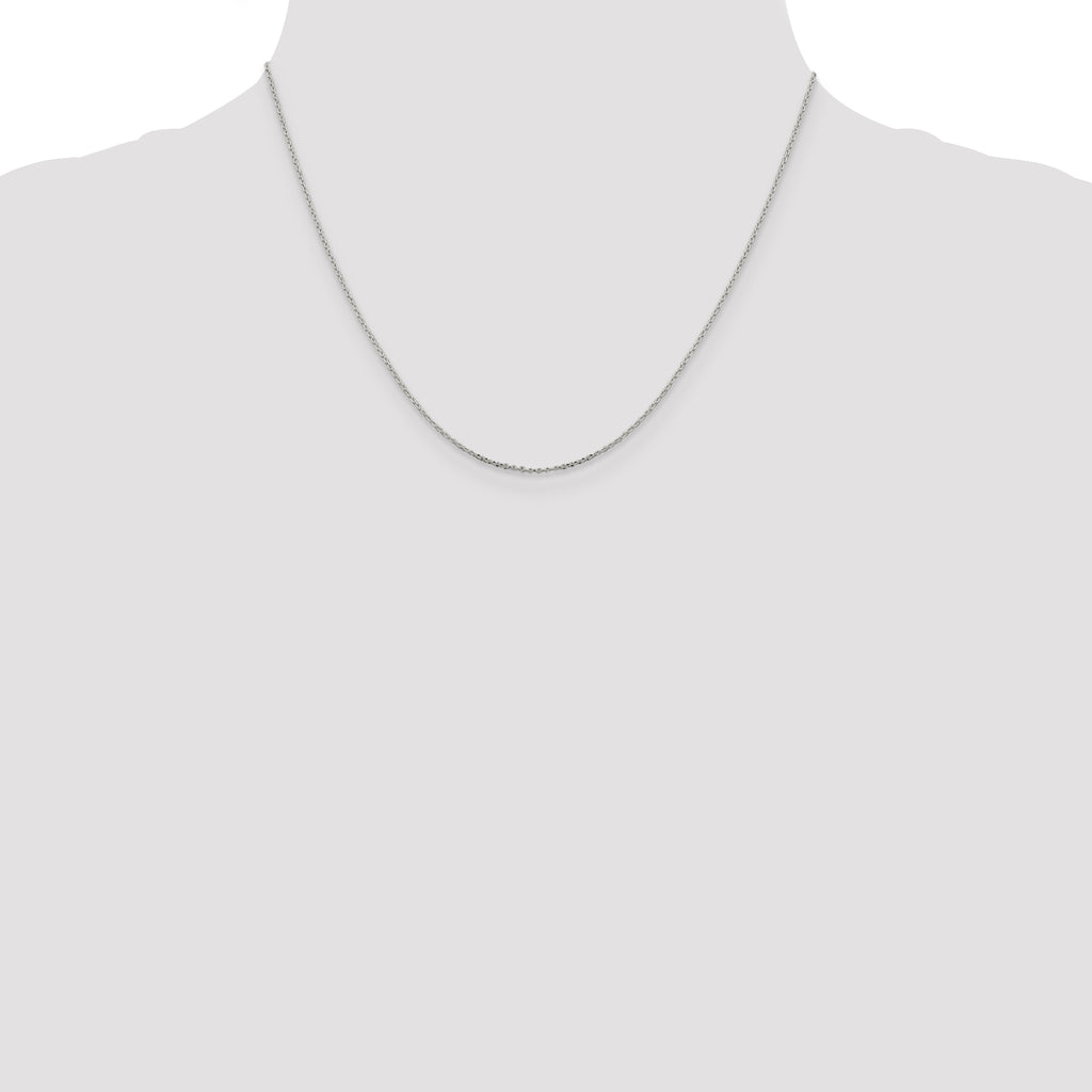 Sterling Silver .95mm Diamond-Cut Forzantine Cable Chain With 2in Extension