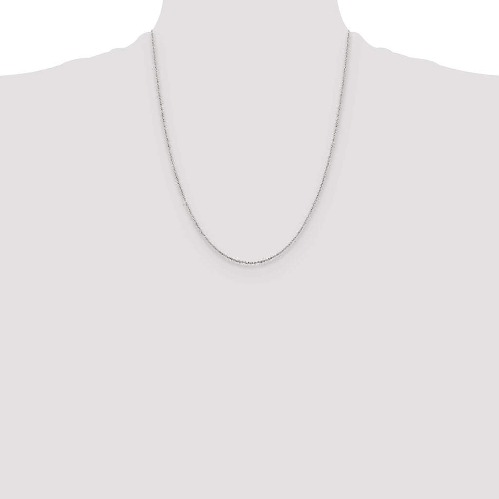 Sterling Silver .95mm Diamond-Cut Forzantine Cable Chain With 2in Extension