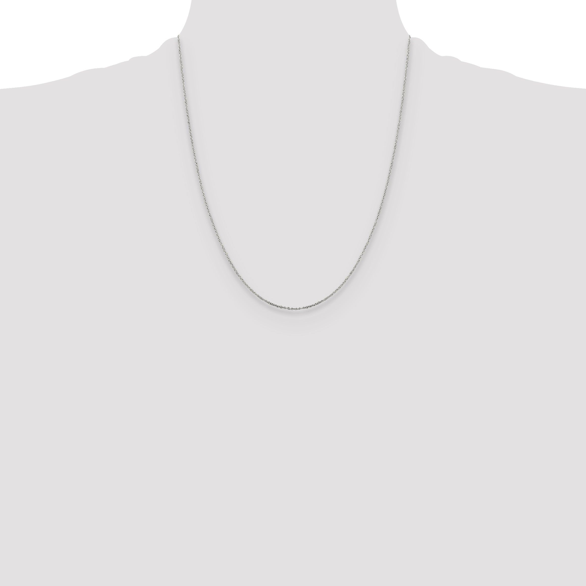 Sterling Silver .95mm Diamond-Cut Forzantine Cable Chain With 2in Extension