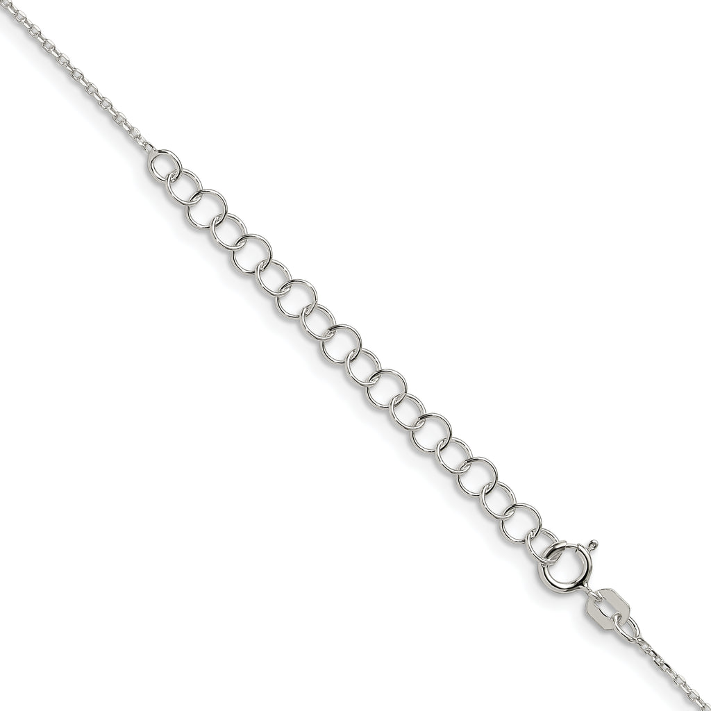 Sterling Silver .95mm Diamond-Cut Forzantine Cable Chain With 2in Extension