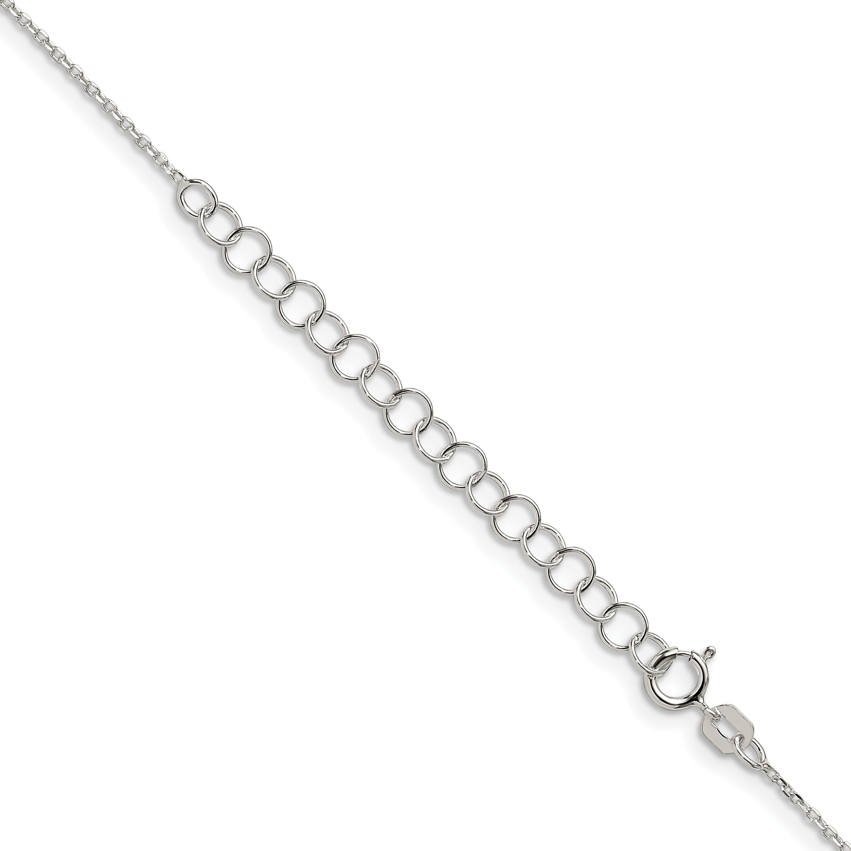Sterling Silver .95mm Diamond-Cut Forzantine Cable Chain With 2in Extension