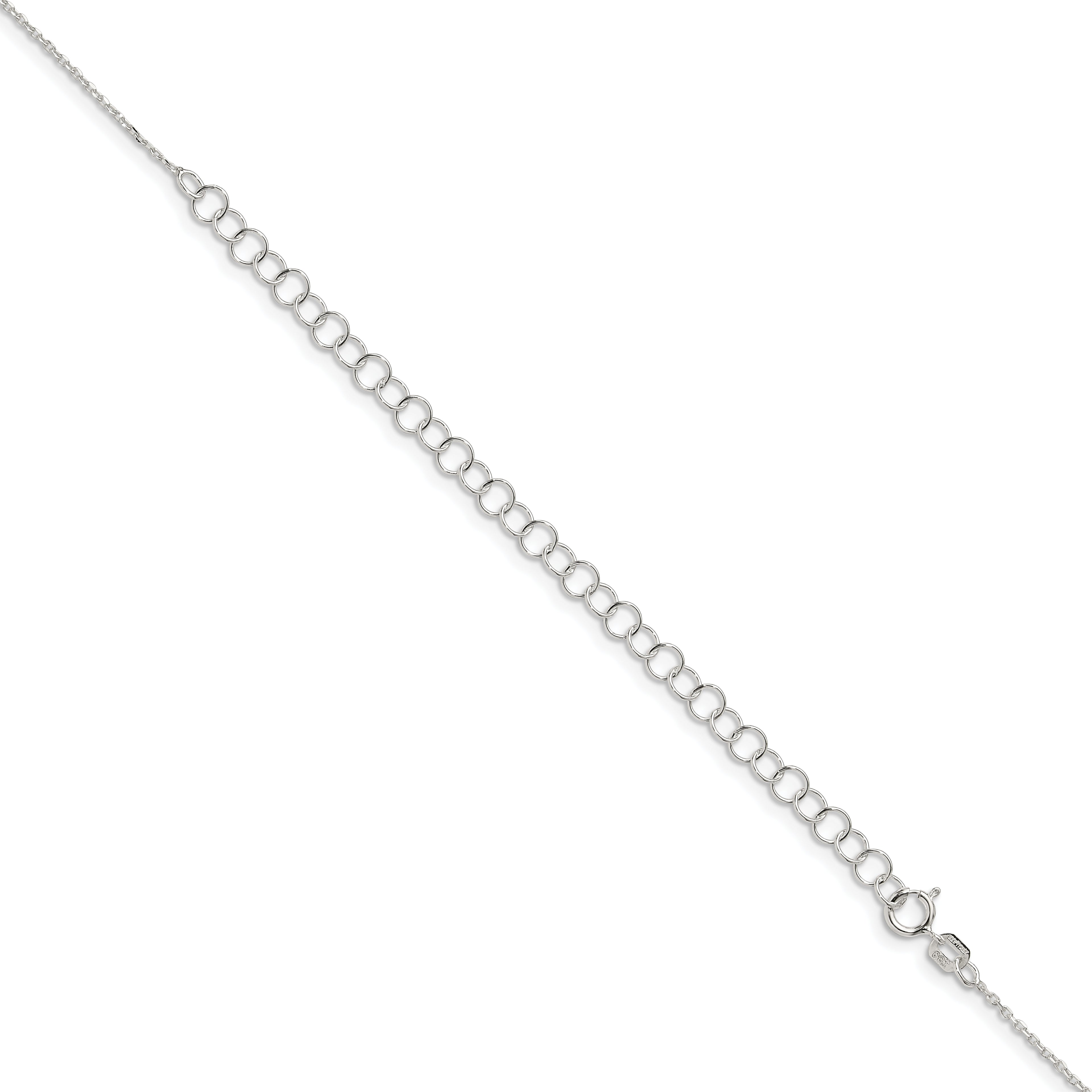 Sterling Silver .95mm Diamond-Cut Forzantine Cable Chain With 2in Extension