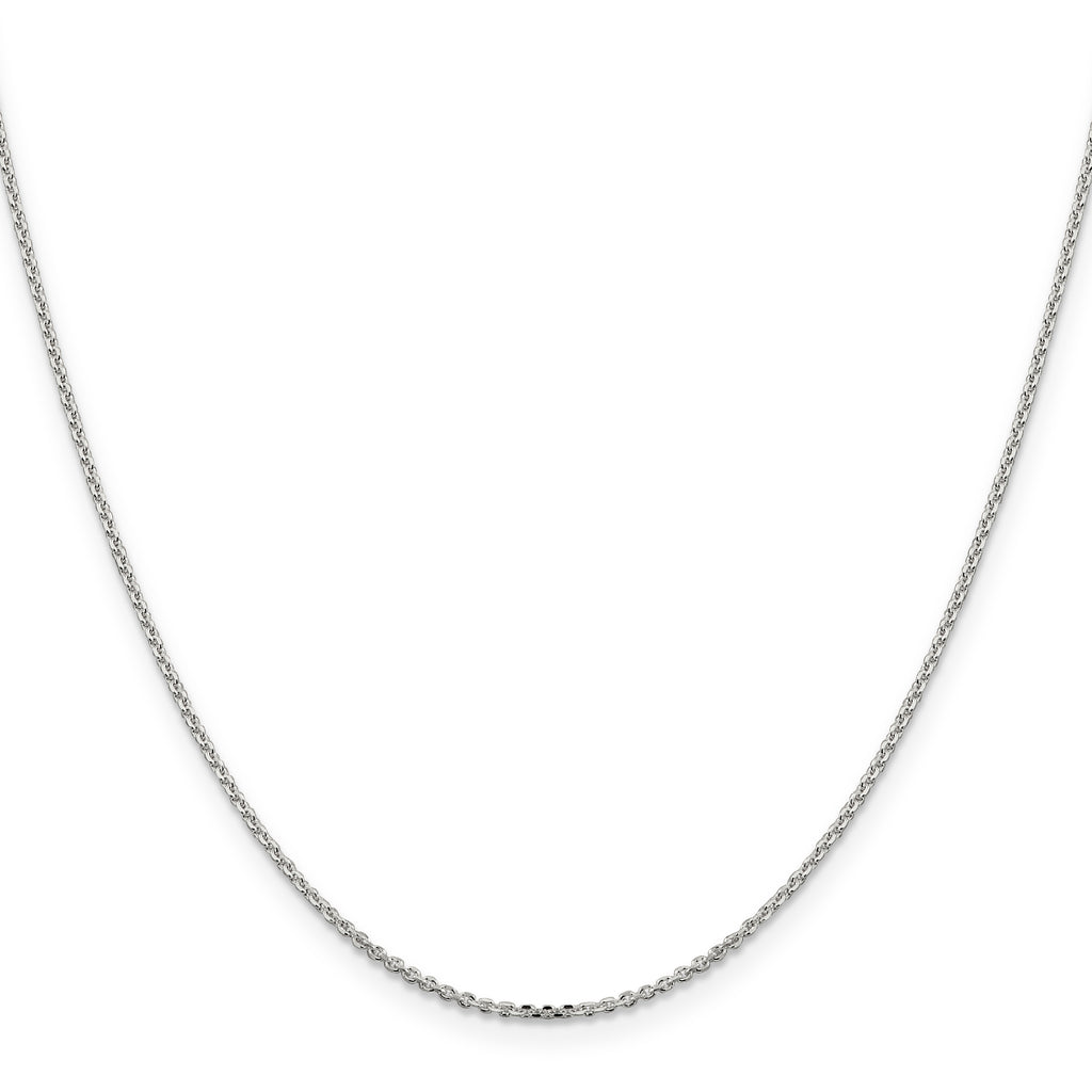 Sterling Silver 1.4mm Diamond-Cut Forzantine Cable Chain With 2in Extension