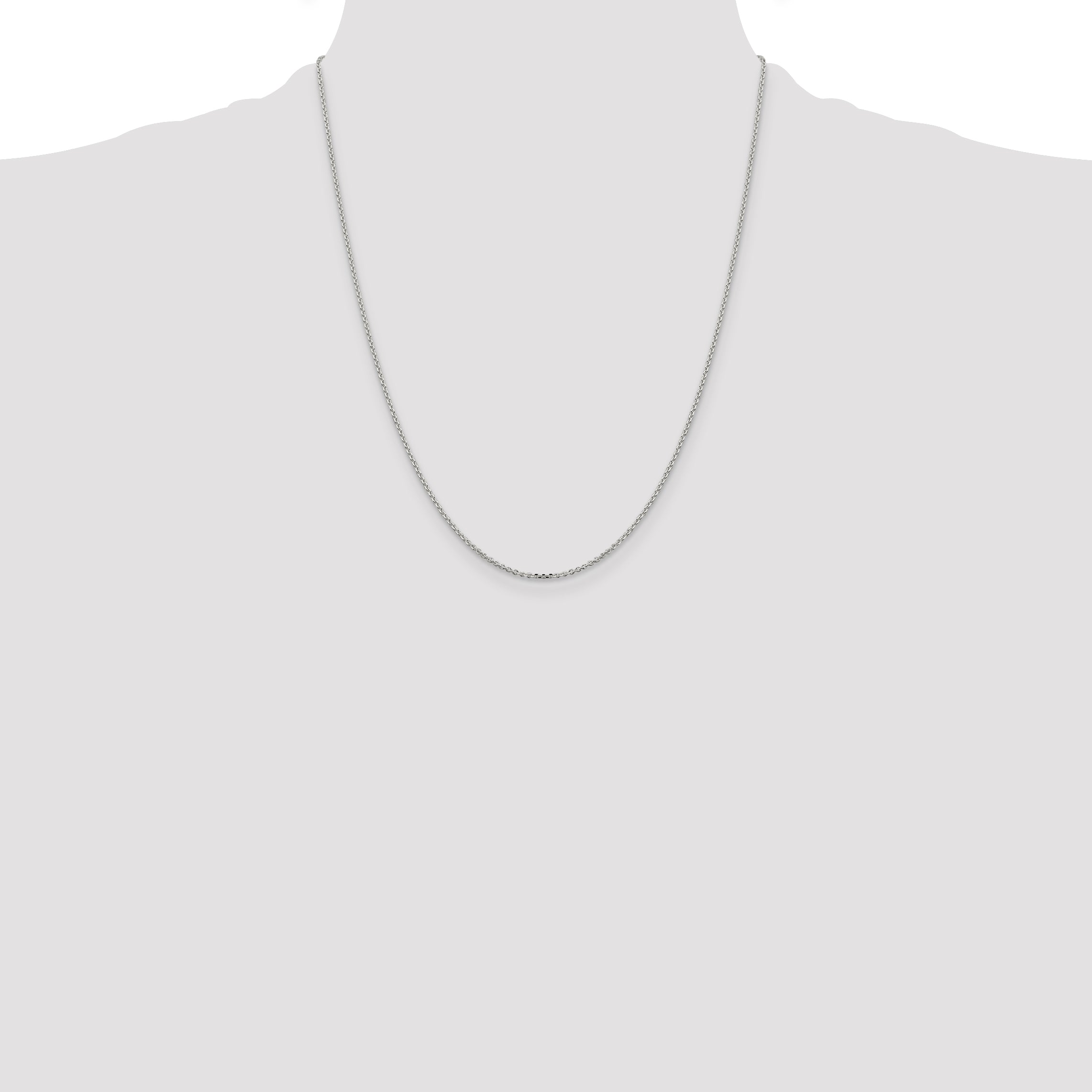 Sterling Silver 1.4mm Diamond-Cut Forzantine Cable Chain With 2in Extension
