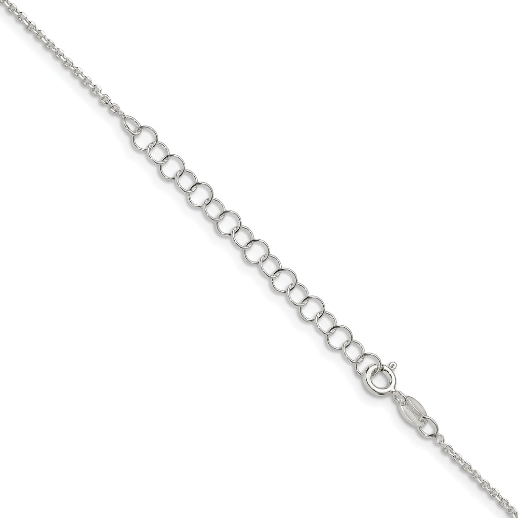 Sterling Silver 1.4mm Diamond-Cut Forzantine Cable Chain With 2in Extension