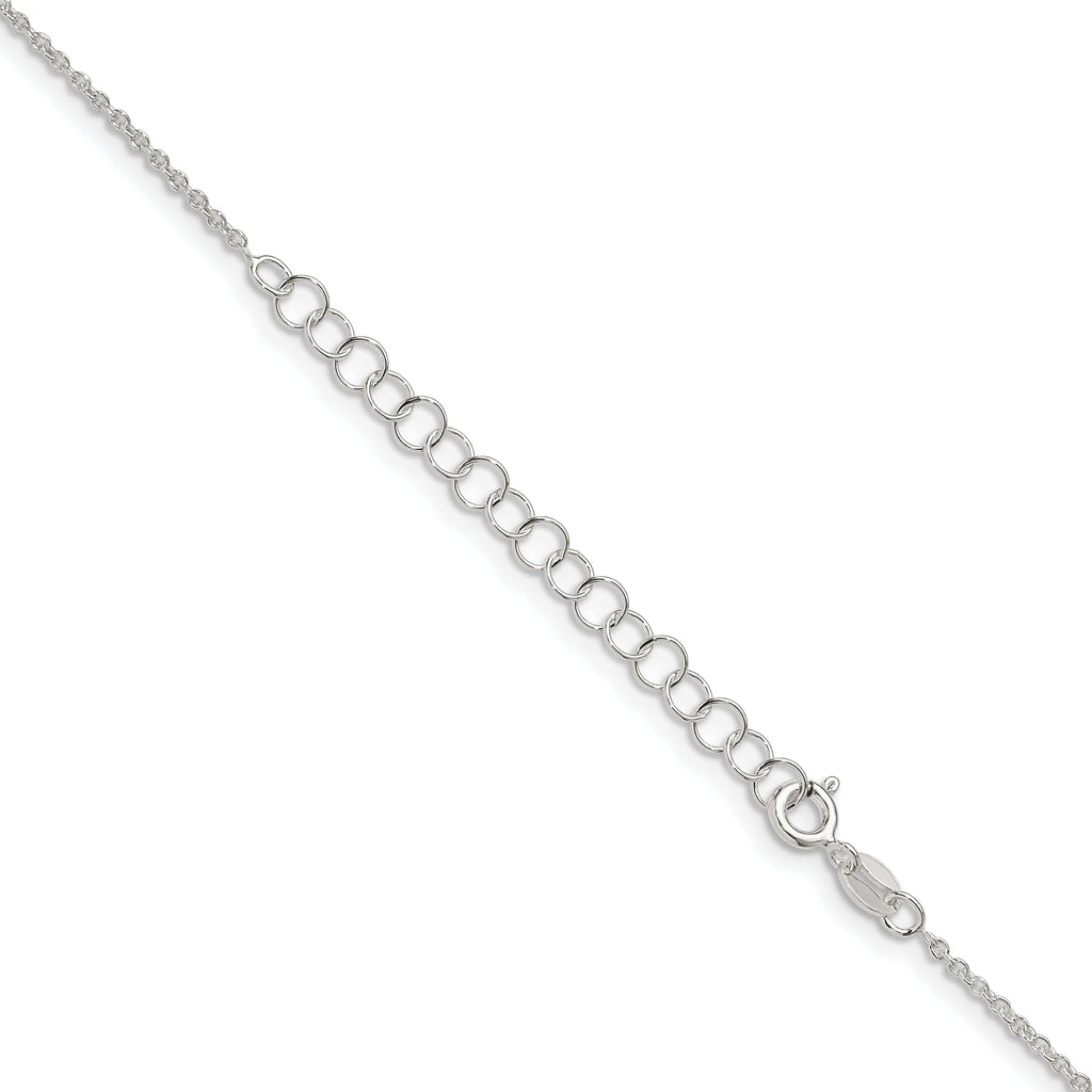 Sterling Silver 1.45mm Forzantine Cable Chain With 2in Extension
