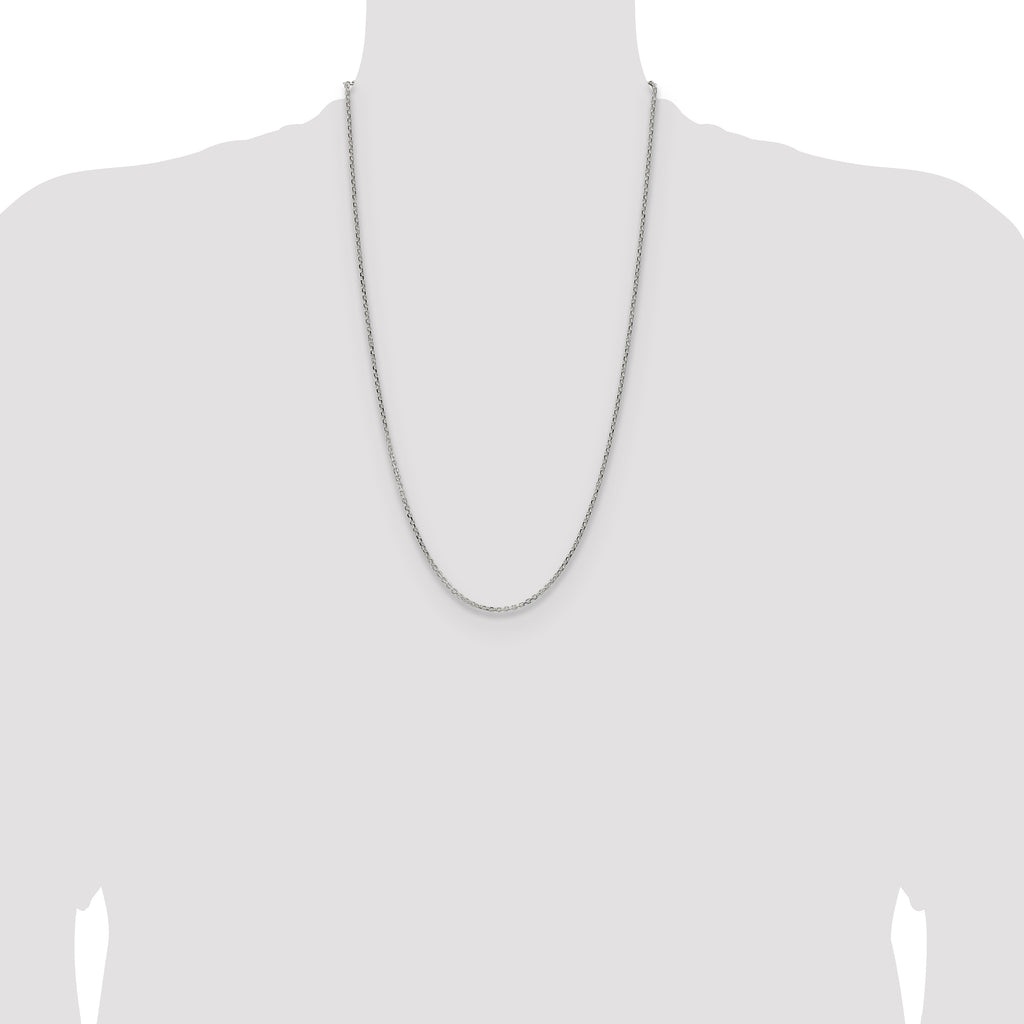 Sterling Silver 2.1mm Diamond-Cut Forzantine Cable Chain