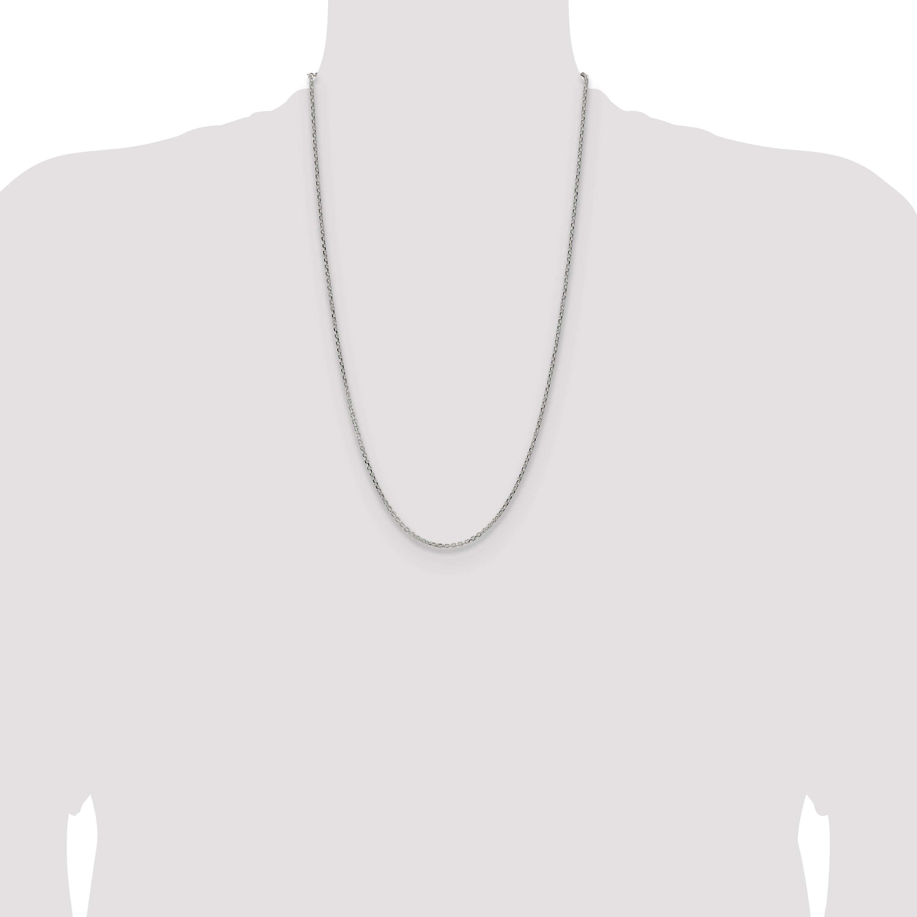 Sterling Silver 2.1mm Diamond-Cut Forzantine Cable Chain