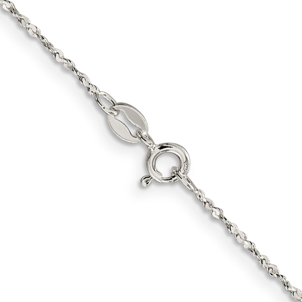 Sterling Silver Serpentine Chain Necklace 1.4mm