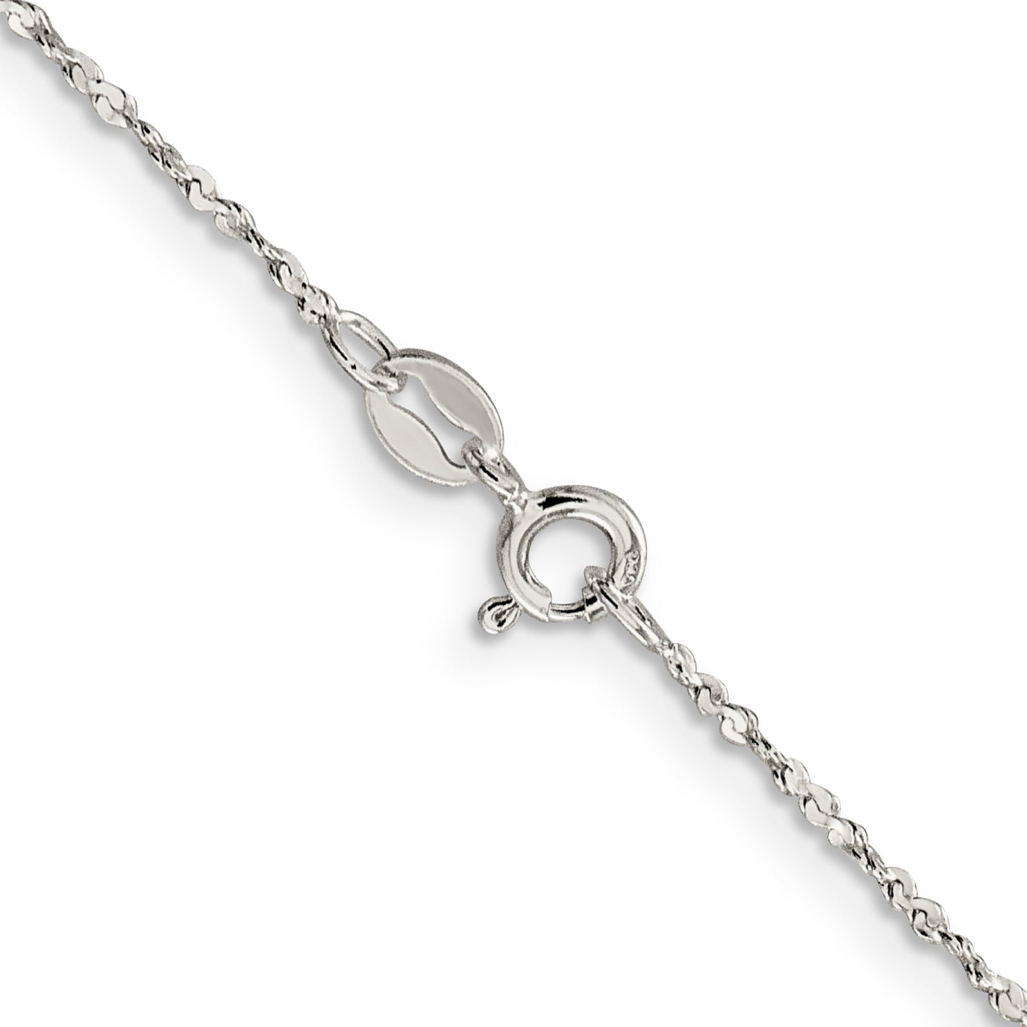 Sterling Silver Serpentine Chain Necklace 1.4mm