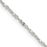 Twisted Serpentine Chain Necklace in Sterling Silver, 1.4mm