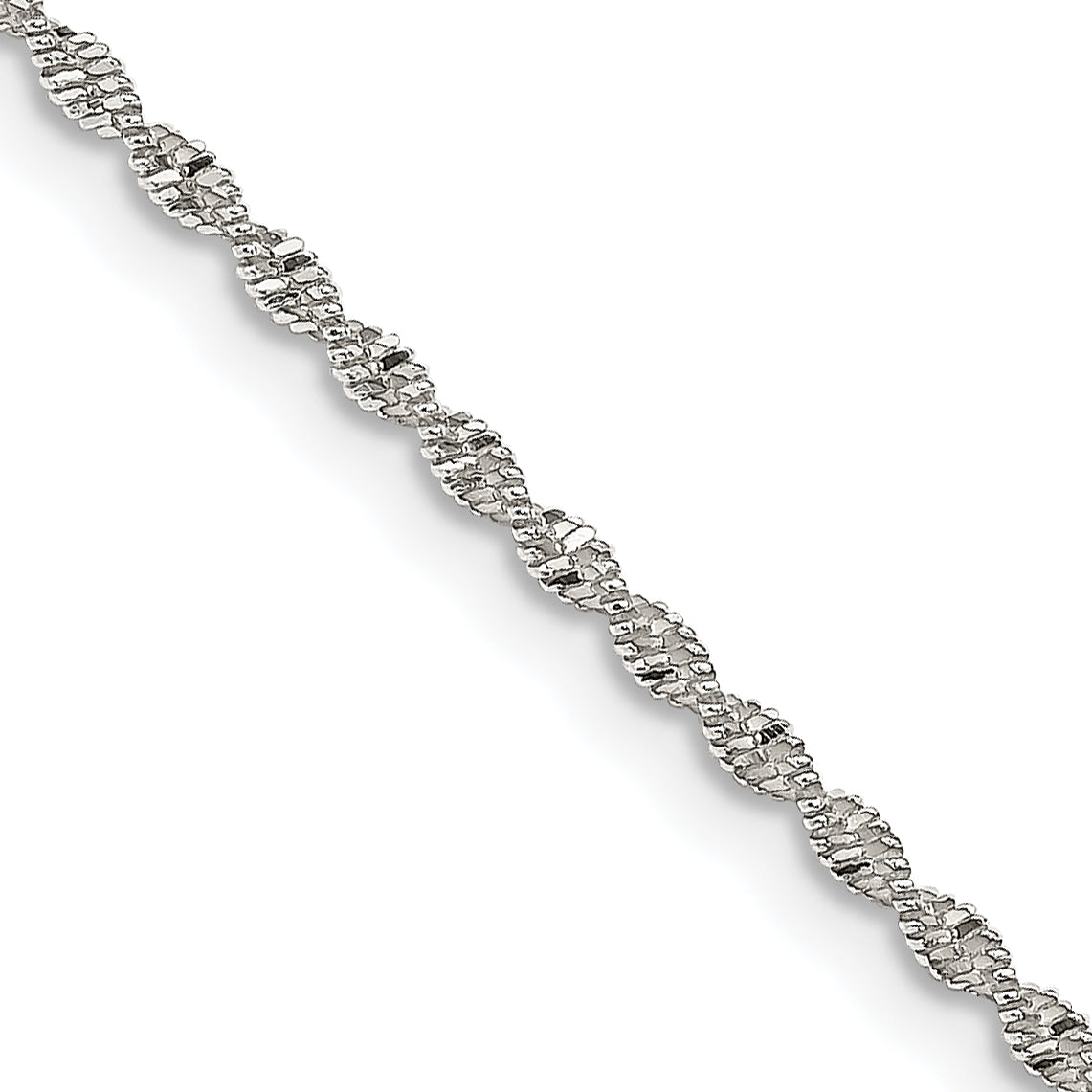 Sterling Silver Herringbone Chain Necklace 1.65mm