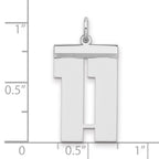 Sterling Silver/Rhodium-plated Polished Number 11 Charm