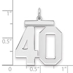 Number 40 Charm in Sterling Silver, 24mm - Sophia Jewelers
