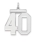 Number 40 Charm in Sterling Silver, 24mm - Sophia Jewelers