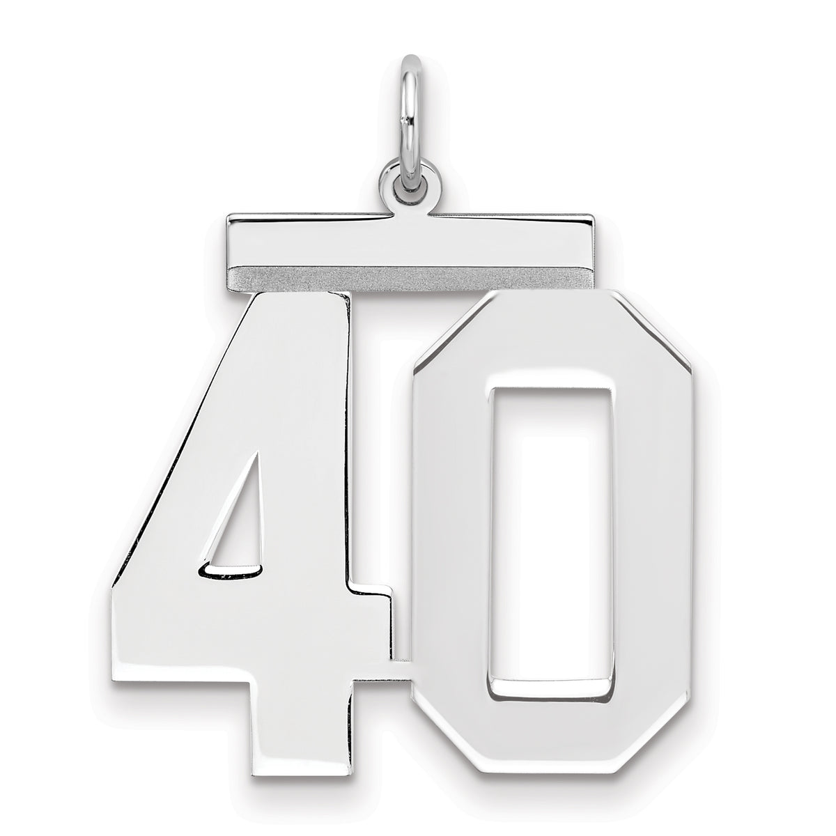 Number 40 Charm in Sterling Silver, 24mm - Sophia Jewelers