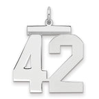 Number 42 Charm in Sterling Silver, 24mm - Sophia Jewelers