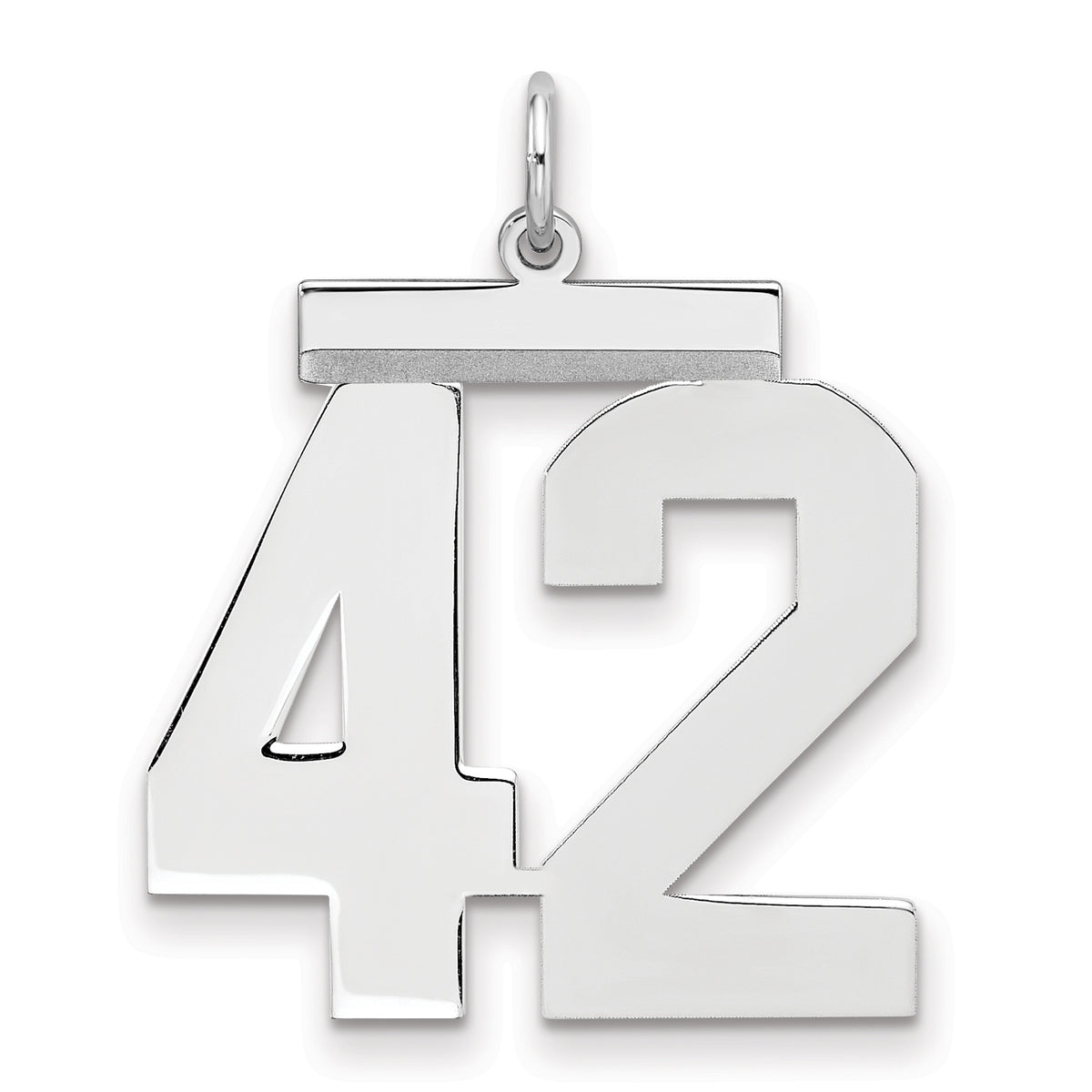 Number 42 Charm in Sterling Silver, 24mm - Sophia Jewelers