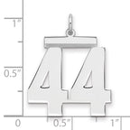 Number 44 Charm in Sterling Silver, 24mm - Sophia Jewelers
