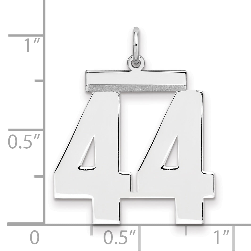 Number 44 Charm in Sterling Silver, 24mm - Sophia Jewelers