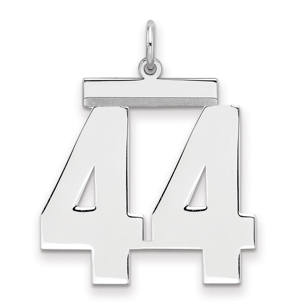 Number 44 Charm in Sterling Silver, 24mm - Sophia Jewelers