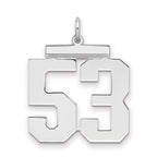 Sterling Silver/Rhodium-plated Polished Number 53 Charm