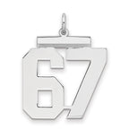 Number 67 Charm in Sterling Silver, 24mm - Sophia Jewelers
