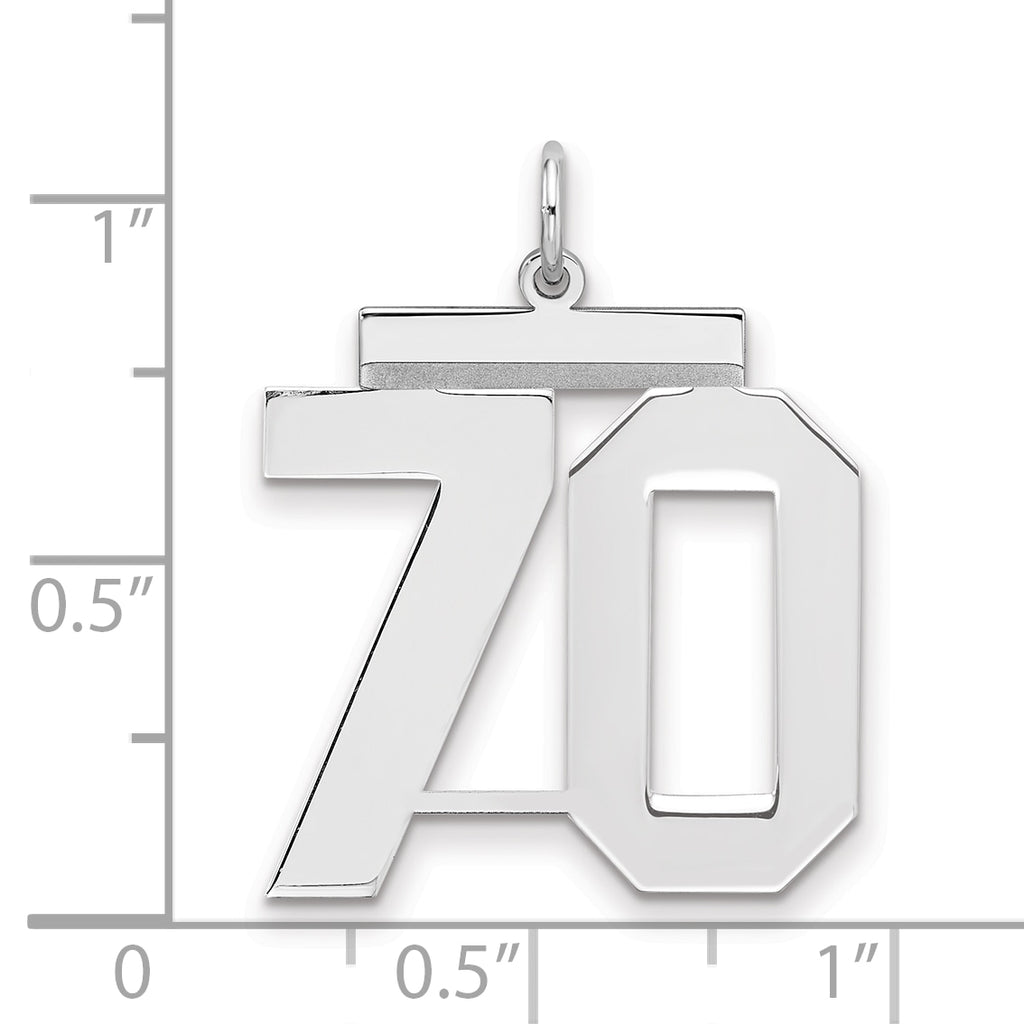 Number 70 Charm in Sterling Silver, 24mm - Sophia Jewelers