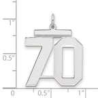 Number 70 Charm in Sterling Silver, 24mm - Sophia Jewelers