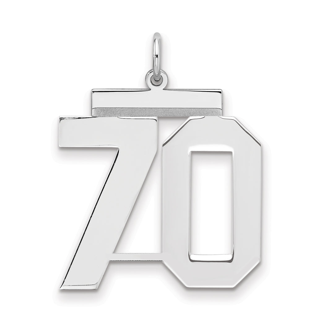 Number 70 Charm in Sterling Silver, 24mm - Sophia Jewelers